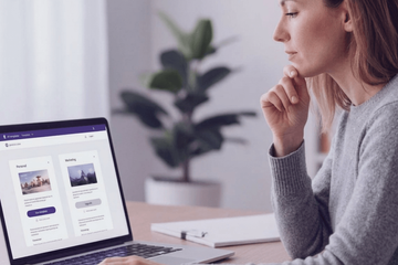 A woman doing a A/B test for SEO.