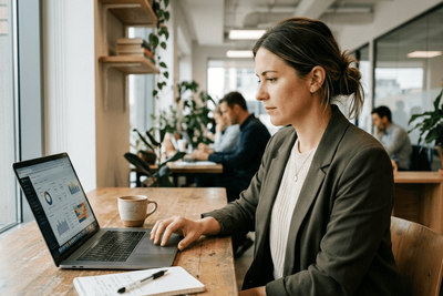 A CRO manager optimizing her companies B2B CRO strategy. 