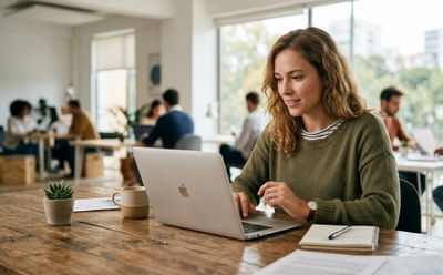 A CRO specialist doing SEO A/B testing for her client.