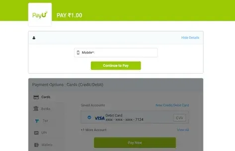 PayU checkout page A/B test.