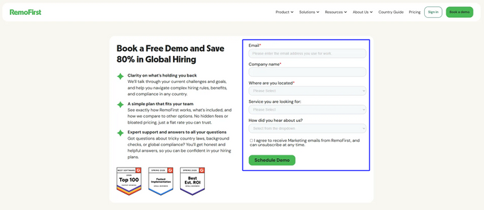 RemoFirst demo form test control RemoFirst demo form test control