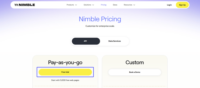 Nimble CTA copy test control Nimble CTA copy test control