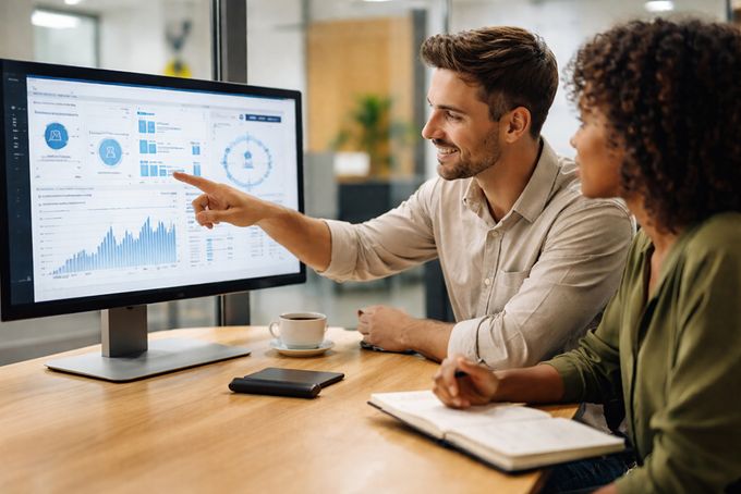 A CRO team analyzing AI conversion rate optimization.