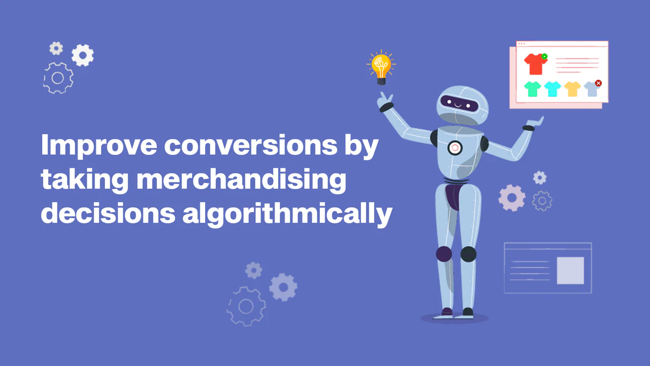 a robot holding a light bulb with the words improve conversations by taking merchandis
