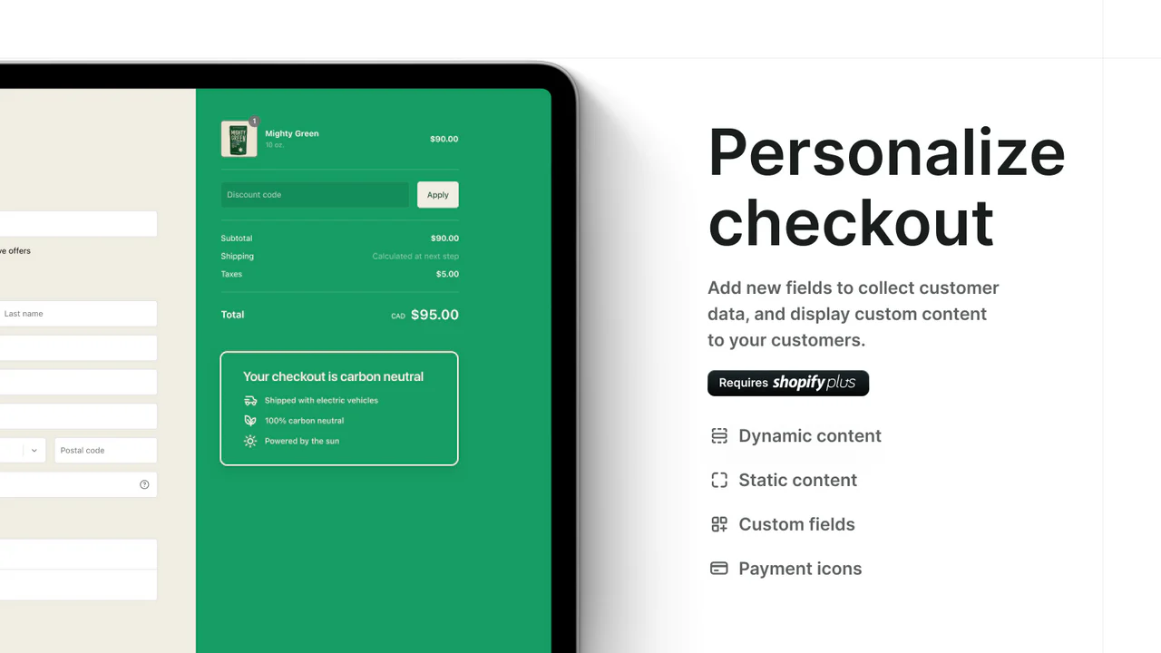 a tablet with a checkout form on the screen