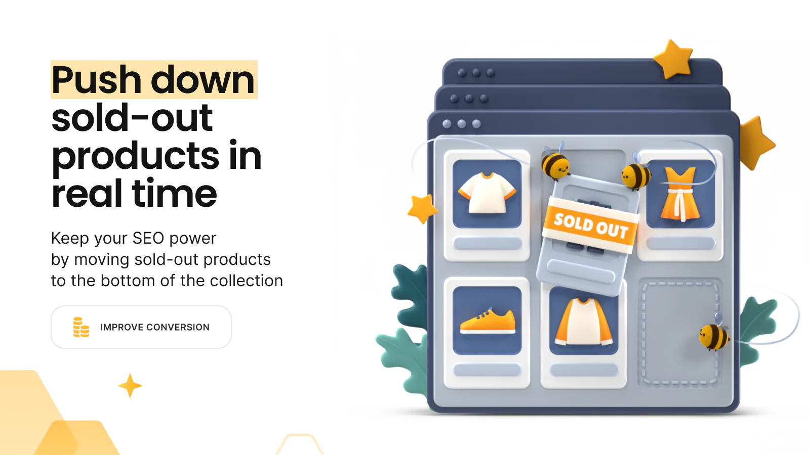 a screen shot of a website with the words push down sold - out products in