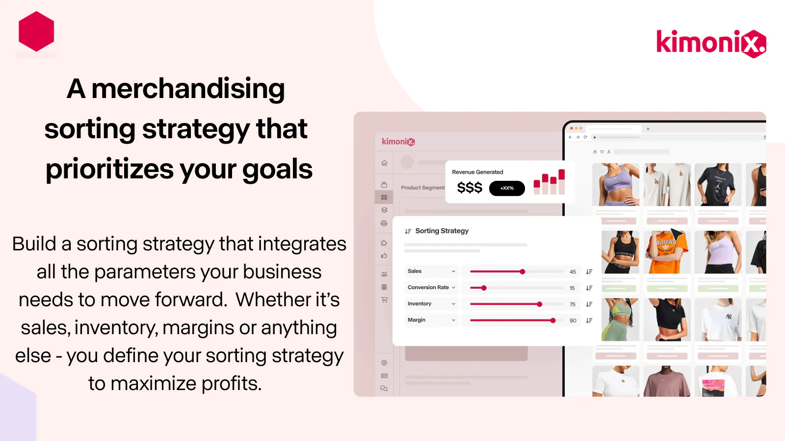 a screen shot of a website with the text, a merchandising sorting