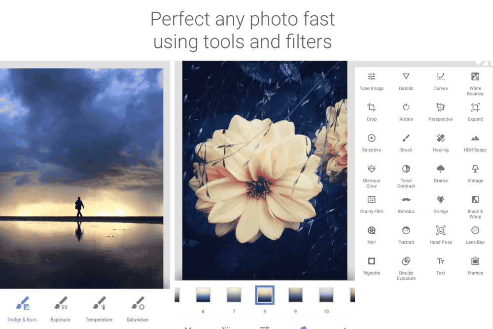 Screenshot of snapseed features