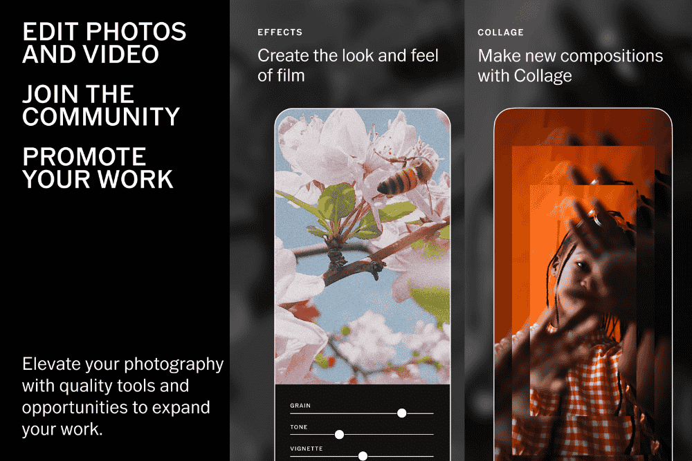 a picture showcasing the features of VSCO