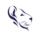 a lion's head on a white background