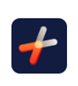 a white and orange cross on a blue background