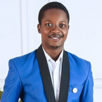 a man in a blue suit and black tie