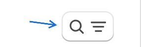 a white square with a blue arrow pointing to the right