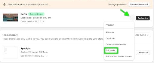 a screenshot of a web page with a green arrow pointing to the top of
