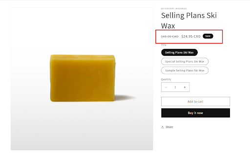 Strikethrough Pricing a bar of soap sitting on top of a table