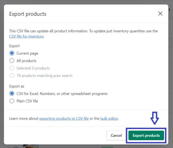 Export All Product Images to CSV File