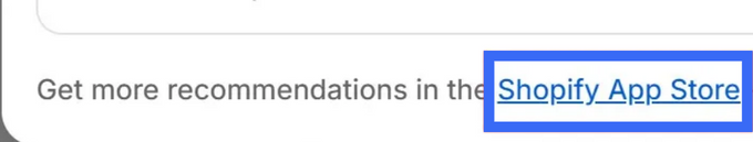 Shopify App Store Blue block around the words "Shopify App Store"