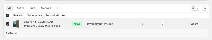 Screenshot of the Shopify admin showing the 2nd step in adding product variants