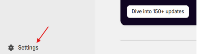 Go to settings Red arrow pointing to Settings on Google Tag Manager