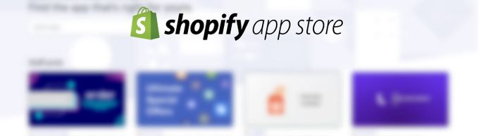 the shopify app store logo is displayed on a white background