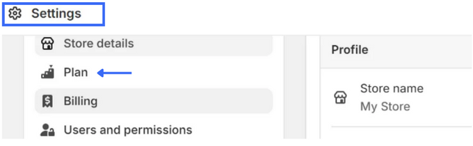 Check Your Shopify Plan Screenshot of Shopify Admin page