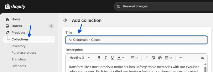 a screenshot of a website page with the add collection button highlighted