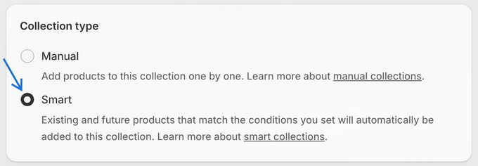 Can a Shopify Collection Be Changed From Manual to Automated? a screenshot of a product description page