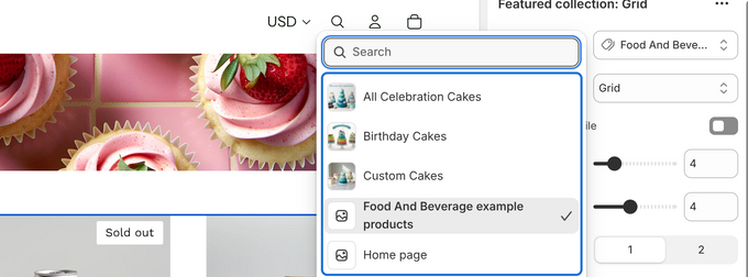 a screen shot of a web page with a picture of cupcakes