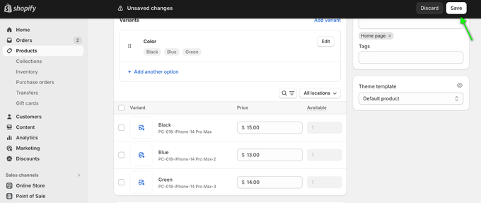 a screenshot of a web page with a number of options