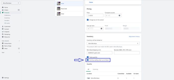 Step 5 to enable inventory tracking in Shopify