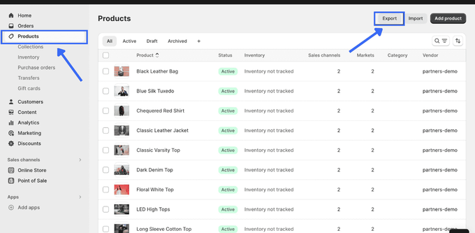 Select Theme Screenshot of Shopify Admin page to select a theme for effective inventory syncronization