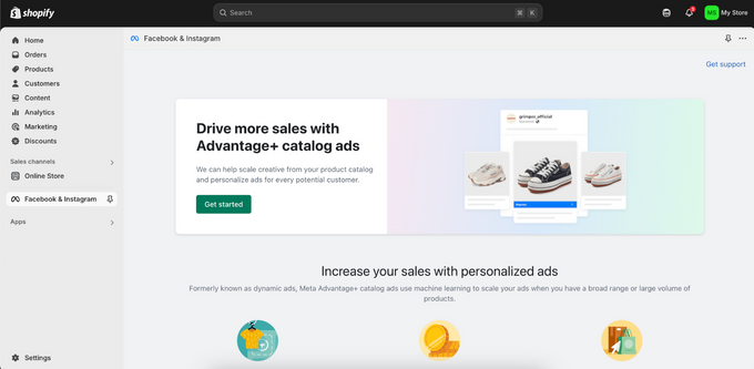 set up Facebook Shop a screenshot of a web page with a picture of a pair of shoes