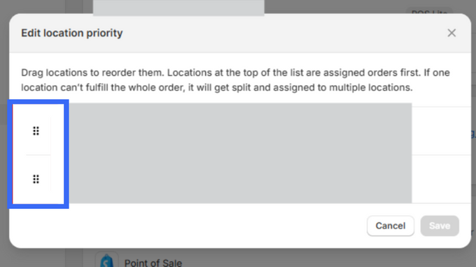 Edit Fulfillment Priorities a screenshot with blue block around view fulfillment priorities