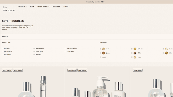 By Rosie Jane Screenshot of by Rosie Jane's webpage