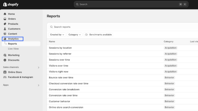 Click Analytics Blue block around the word "Analytics"