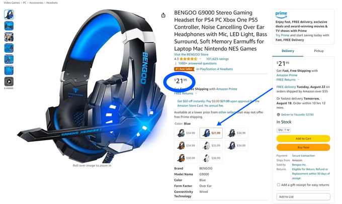 a pair of headphones on a website page