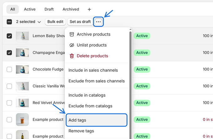 a screenshot of a cell phone with a list of products on it