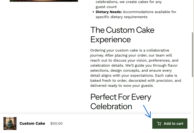 a recipe for a cake is shown on a website page