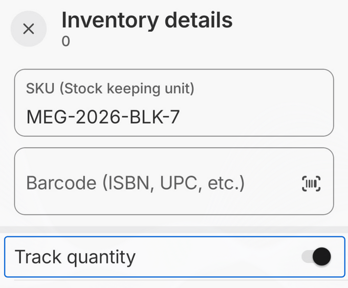 the inventory details section on the iphone