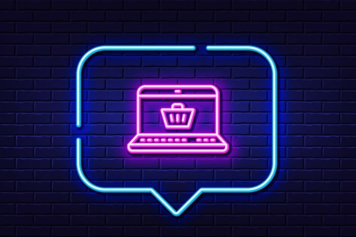 A neon add to cart sign representing the sticky add to cart button in Shopify.