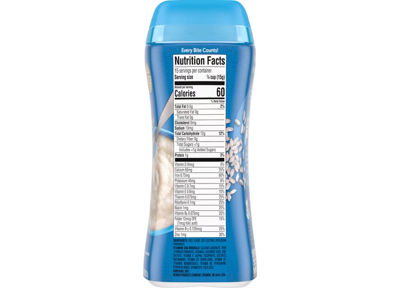 a bottle of nutrition information on a white background