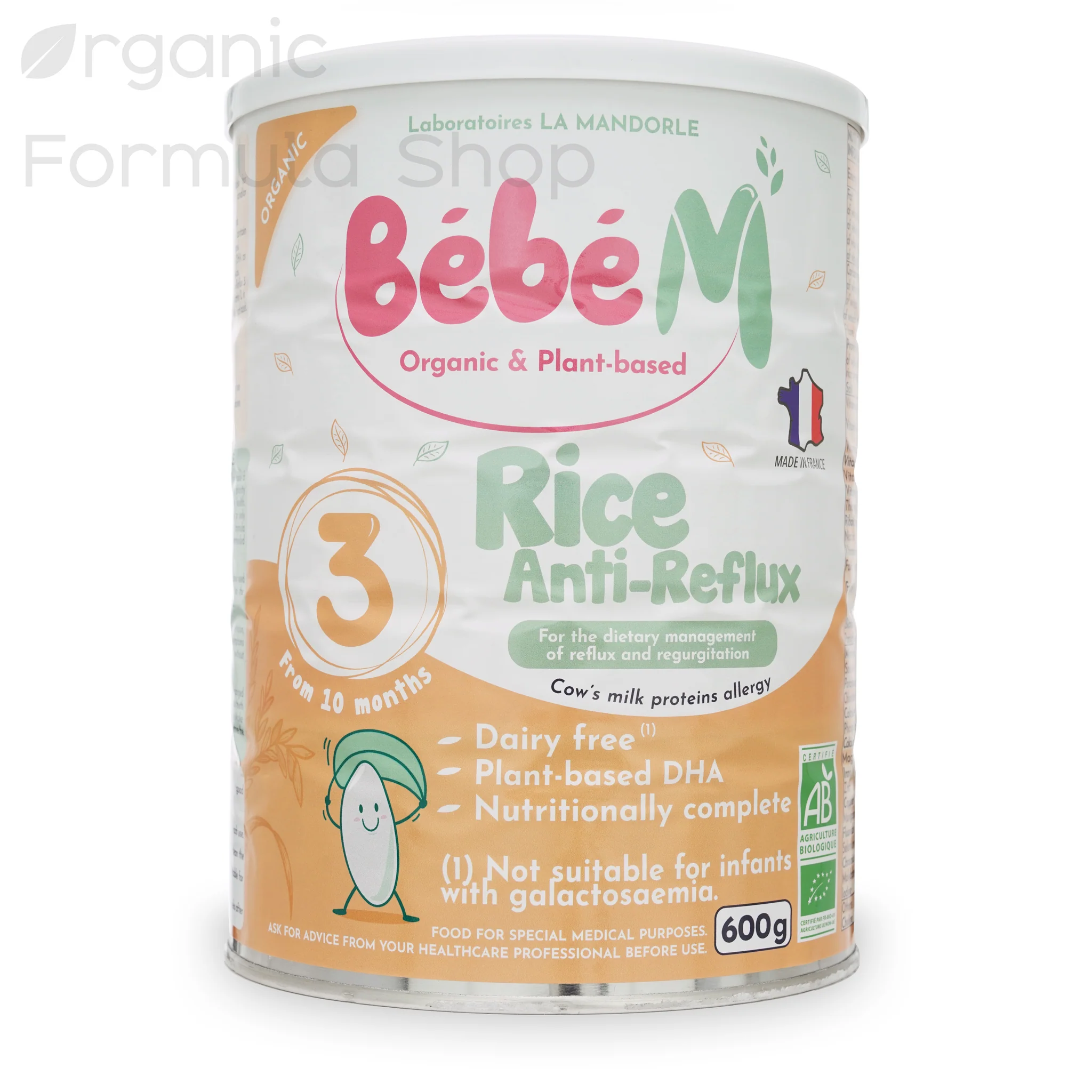 a can of bebem rice anti - flix on a white background