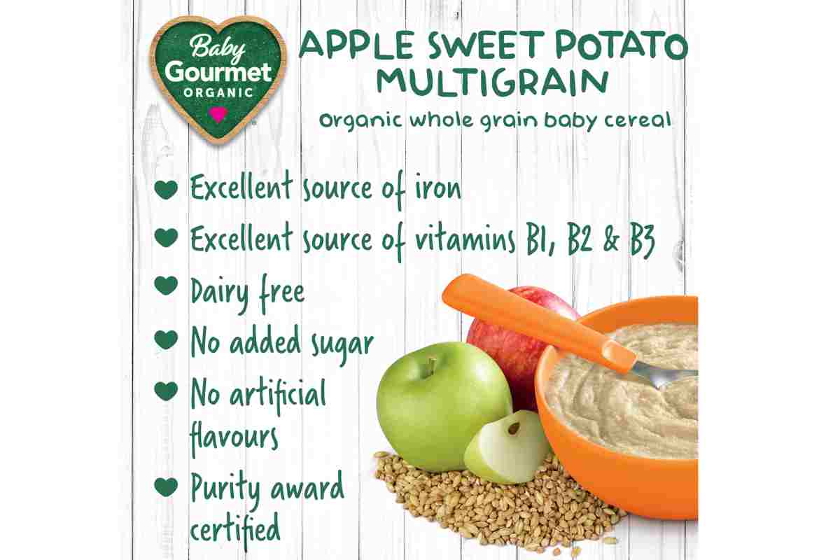 a poster with an apple, carrot, and oatmeal in it