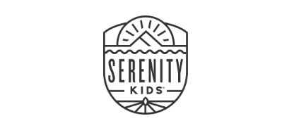 a black and white logo for serenity kids