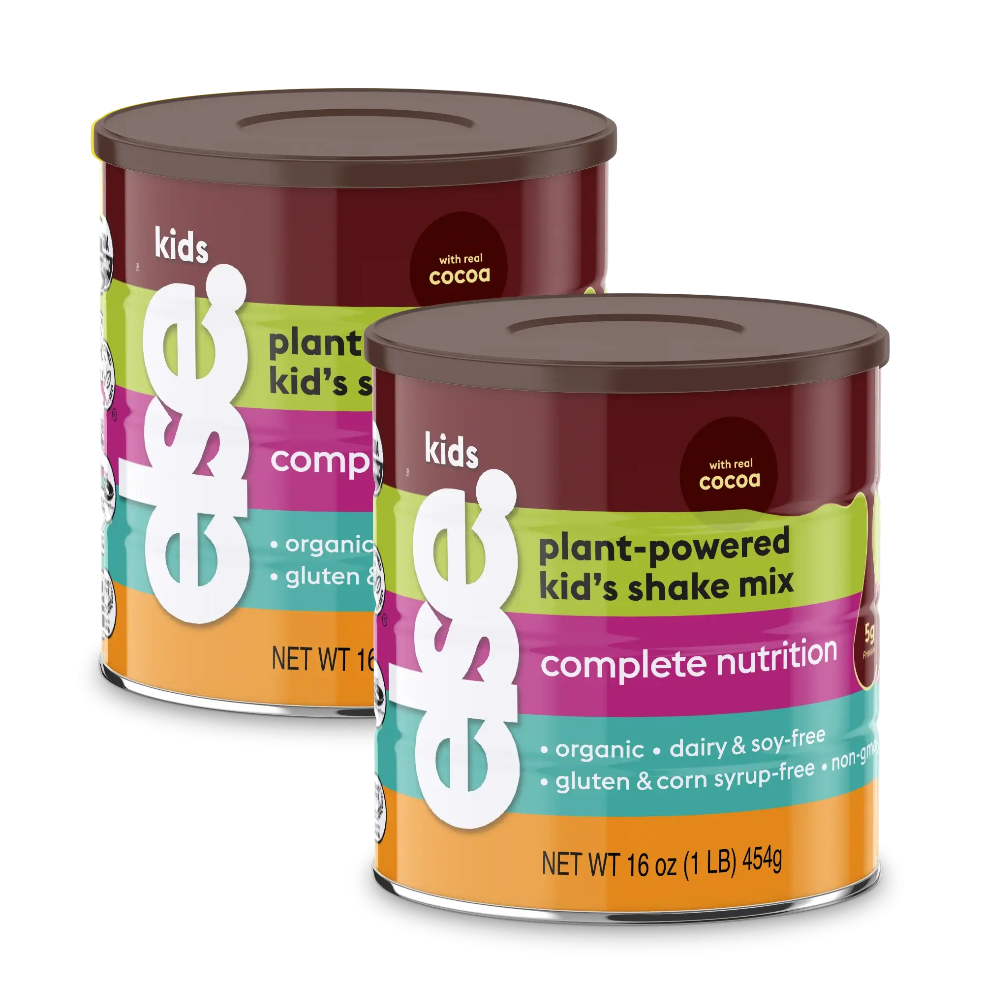 two cans of plant - powered kids's shake mix