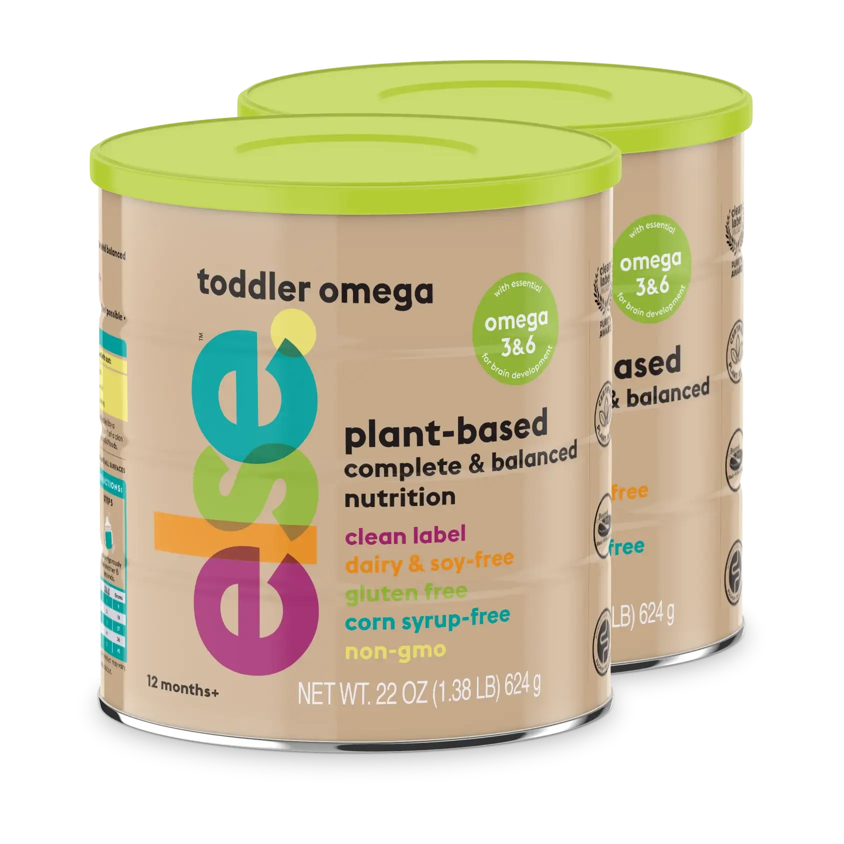 2 canisters of toddler organic plant based food