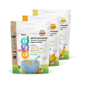 three bags of plant powered sugar and oatmeal