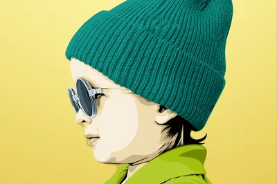 a person wearing a green hat and sunglasses