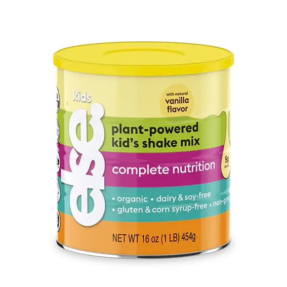 a can of plant - powered kid's shake mix