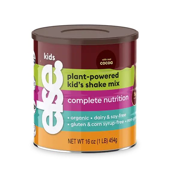 a can of plant - powered kid's shake mix